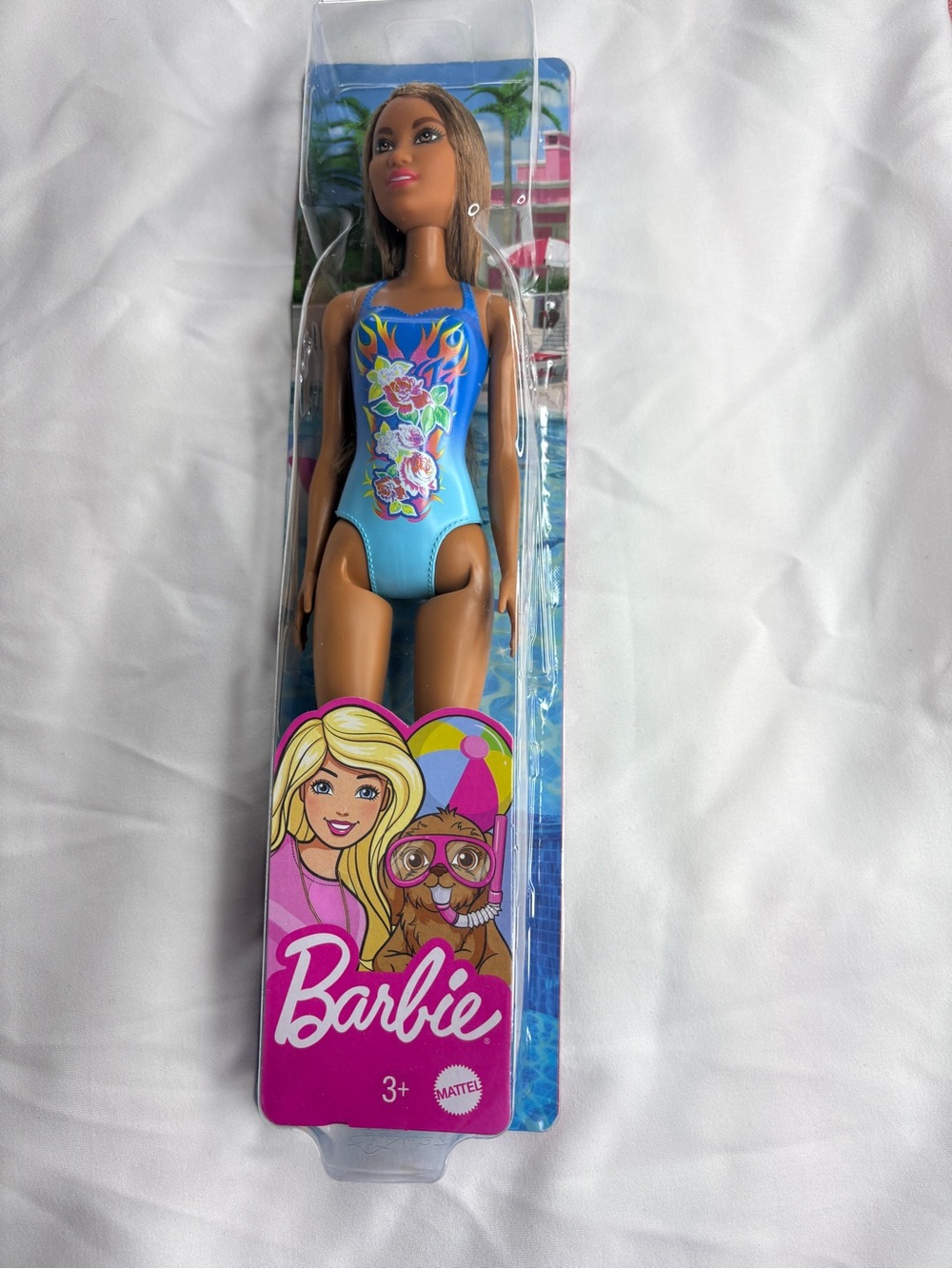 Barbie Swim Doll in Light Blue Floral Swimsuit - Barbie by Mattel